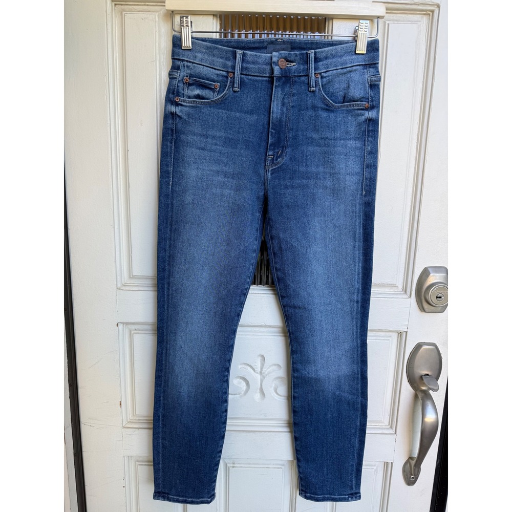 Mother The Looker Crop Womens High Rise Skinny Jeans Medium Blue Size 26
